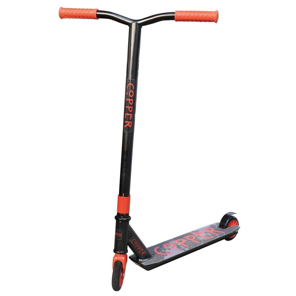 Dviratis paspirtukas Copper Stunt Scooter, juodas/raudonas kaina ir informacija | Paspirtukai | pigu.lt