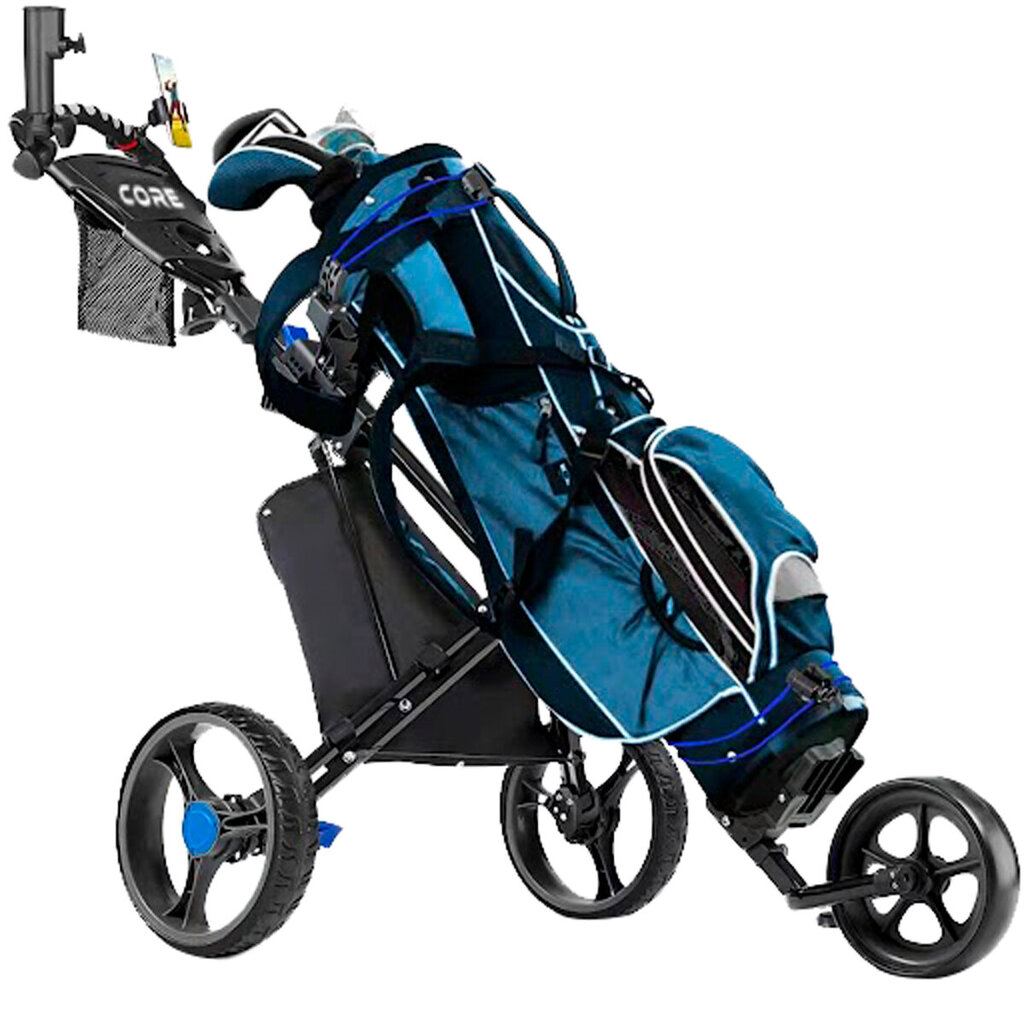 Golfo krepšelis Core Golf Trolley, mėlynas kaina ir informacija | Golfas | pigu.lt