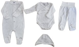 Комплект для малышей, из 4 частей, кремового цвета цена и информация | Комплекты одежды для новорожденных | pigu.lt