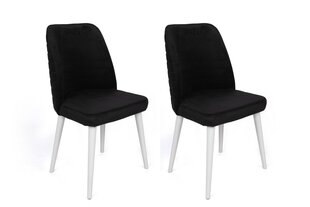 2-ių dalių kėdžių komplektas Asir, 50x90x49 cm, juodas/baltas kaina ir informacija | Virtuvės ir valgomojo kėdės | pigu.lt