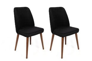 2-ių dalių kėdžių komplektas Asir, 50x90x49 cm, juodas/rudas kaina ir informacija | Virtuvės ir valgomojo kėdės | pigu.lt