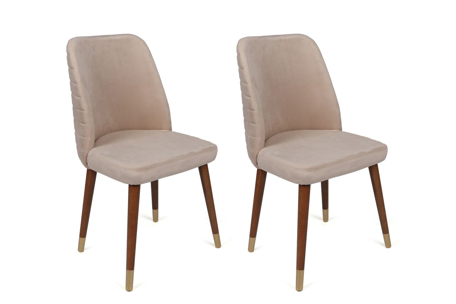 2-ių dalių kėdžių komplektas Asir, smėlio spalvos/auksinis kaina ir informacija | Virtuvės ir valgomojo kėdės | pigu.lt