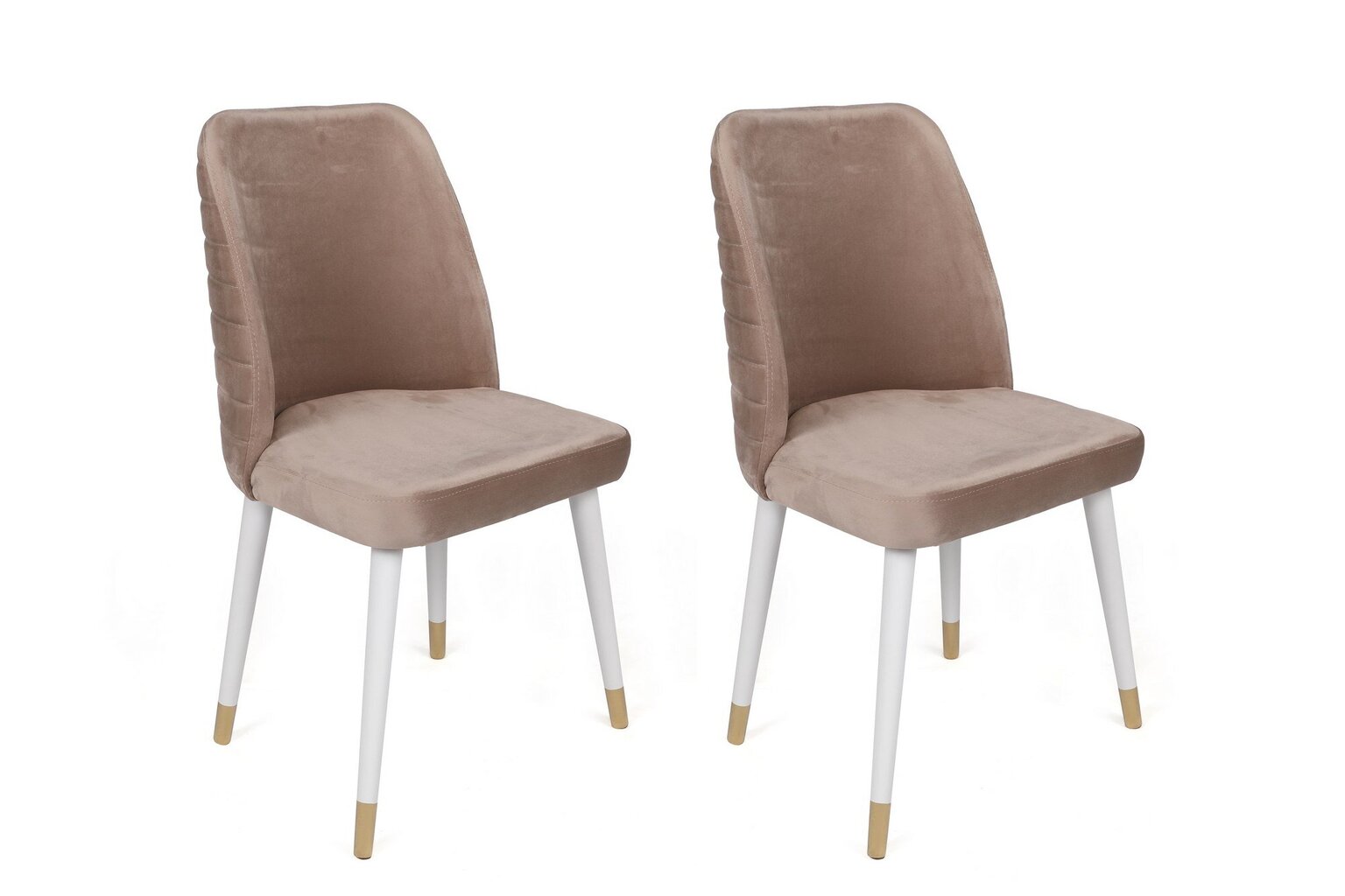 2-ių dalių kėdžių komplektas Asir, smėlio/baltas/auksinis kaina ir informacija | Virtuvės ir valgomojo kėdės | pigu.lt