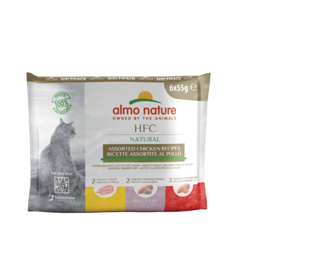 Almo Nature HFC Natural Multipack su vištiena, 4x6(24x55g) kaina ir informacija | Konservai katėms | pigu.lt