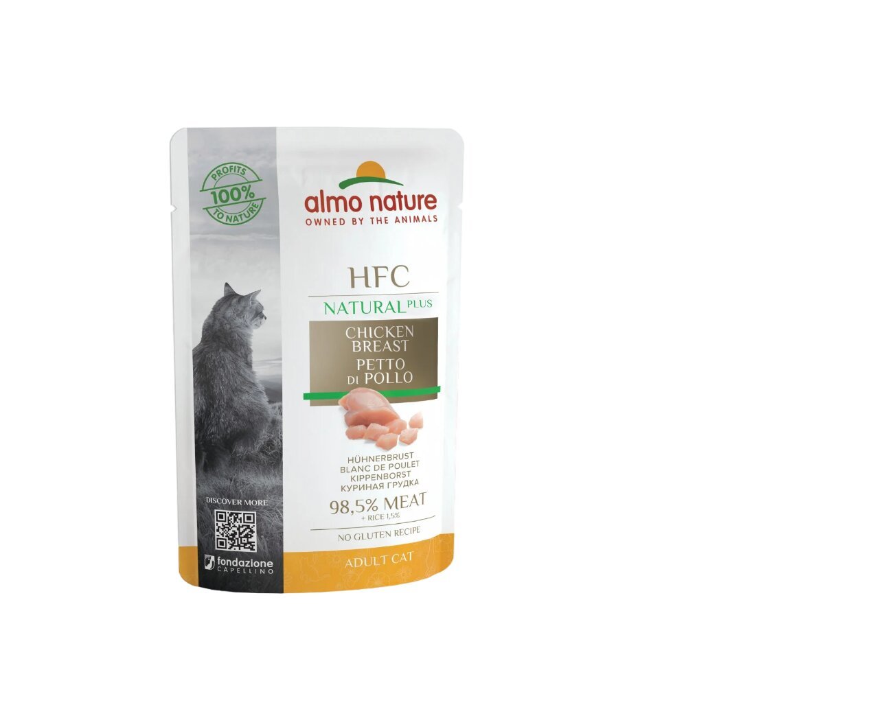 Almo Nature HFC Natural Plus su viščiuko krūtinėle, 24x55 g kaina ir informacija | Konservai katėms | pigu.lt