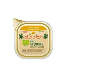 Полноценный корм для кошек Almo Nature Bio Organic, паштет из курицы, 19x85 г цена и информация | Консервы для кошек | pigu.lt