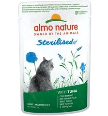 Полноценный корм для стерилизованных кошек Almo Nature Functional Sterilised, с тунцом, 12 x 70 г. цена и информация | Консервы для кошек | pigu.lt