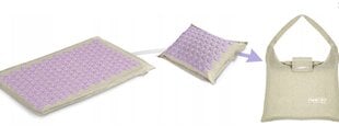 Akupresūros masažinis kilimėlis su pagalve Neo, 70x44 cm, violetinis kaina ir informacija | Masažo reikmenys | pigu.lt