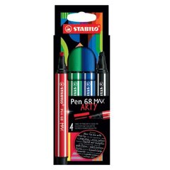 STABILO фломастеры Pen 68 Arty, 4 шт. цена и информация | Письменные принадлежности | pigu.lt
