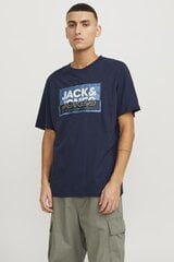 Jack & Jones мужская футболка, синий цена и информация | Мужские футболки | pigu.lt