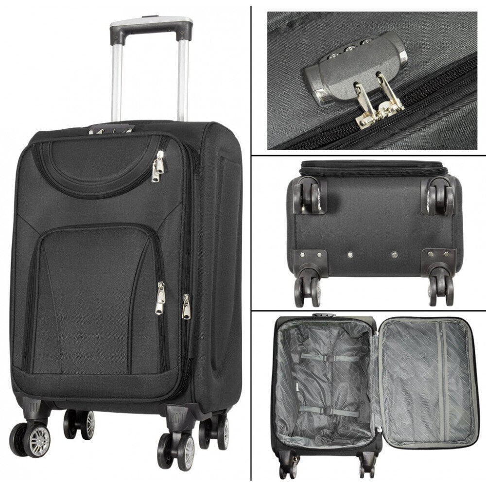 Vidutinis lagaminas Maribor, M dydis, juodas kaina ir informacija | Lagaminai, kelioniniai krepšiai | pigu.lt