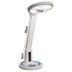 Desktop lamp LED DL-02 wireless with digitial clock white цена и информация | Настольные светильники | pigu.lt