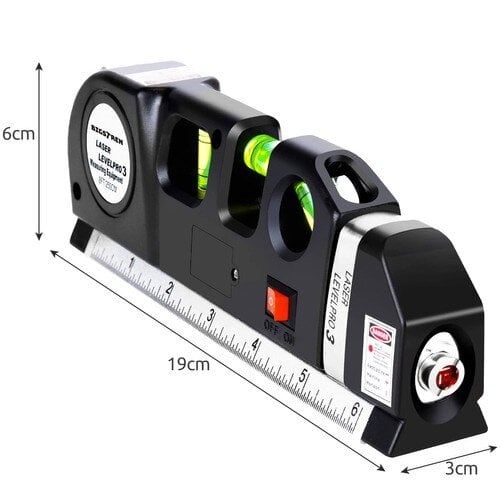 Lazerinis nivelyras, 3in1 kaina ir informacija | Mechaniniai įrankiai | pigu.lt