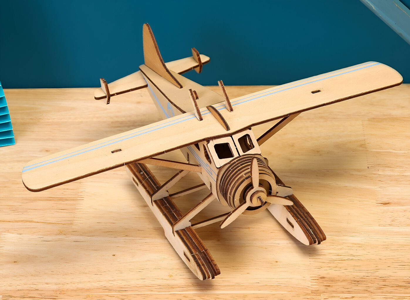 4in1 3D medžio imitacinių malūnsparnių ir lėktuvų rinkinys LIVMAN H-53 kaina ir informacija | Lavinamieji žaislai | pigu.lt