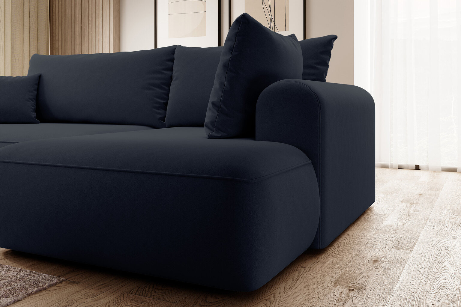 Dešininė kampinė sofa Selsey Ovo L, mėlyna цена и информация | Minkšti kampai | pigu.lt