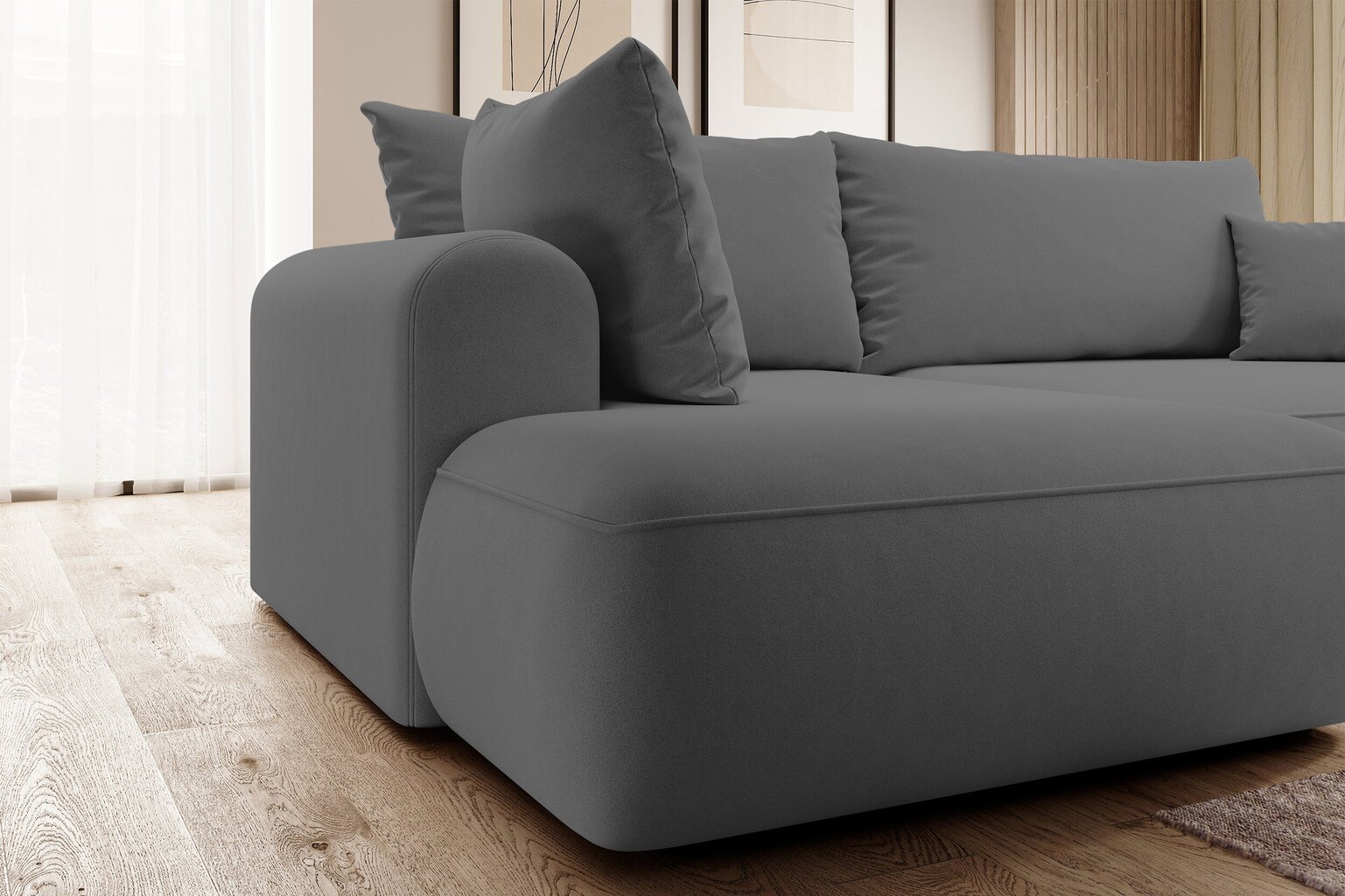 Kairinė kampinė sofa Selsey Ovo L, pilka цена и информация | Minkšti kampai | pigu.lt