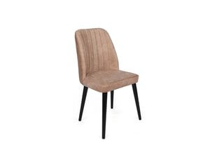 4-ių dalių kėdžių komplektas Asir, smėlio/juodas kaina ir informacija | Virtuvės ir valgomojo kėdės | pigu.lt