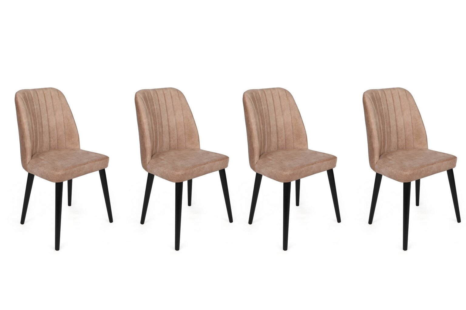 4-ių dalių kėdžių komplektas Asir, smėlio/juodas цена и информация | Virtuvės ir valgomojo kėdės | pigu.lt