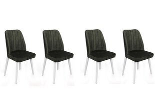 4-ių dalių kėdžių komplektas Asir, žalias/baltas kaina ir informacija | Virtuvės ir valgomojo kėdės | pigu.lt