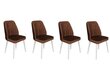 4-ių dalių kėdžių komplektas Asir, rudas/baltas kaina ir informacija | Virtuvės ir valgomojo kėdės | pigu.lt