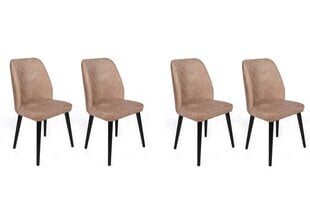 4-ių dalių kėdžių komplektas Asir, 50x90x49 cm, rudas/juodas kaina ir informacija | Virtuvės ir valgomojo kėdės | pigu.lt