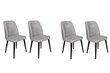 4-ių dalių kėdžių komplektas Asir, 50x90x49 cm, pilkas/juodas цена и информация | Virtuvės ir valgomojo kėdės | pigu.lt