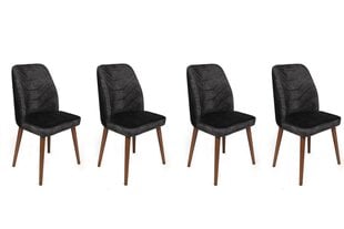 4-ių dalių kėdžių komplektas Asir, 50x90x49 cm, pilkas/rudas kaina ir informacija | Virtuvės ir valgomojo kėdės | pigu.lt