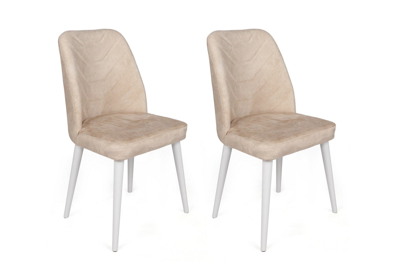 4-ių dalių kėdžių komplektas Asir, 50x90x49 cm, smėlio/baltas kaina ir informacija | Virtuvės ir valgomojo kėdės | pigu.lt