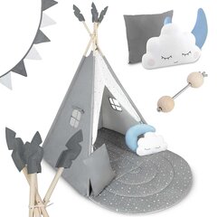 Tipi vaikiška palapinė Nukido, NK-406, pilka, 116×116×165cm kaina ir informacija | Vaikų žaidimų nameliai | pigu.lt