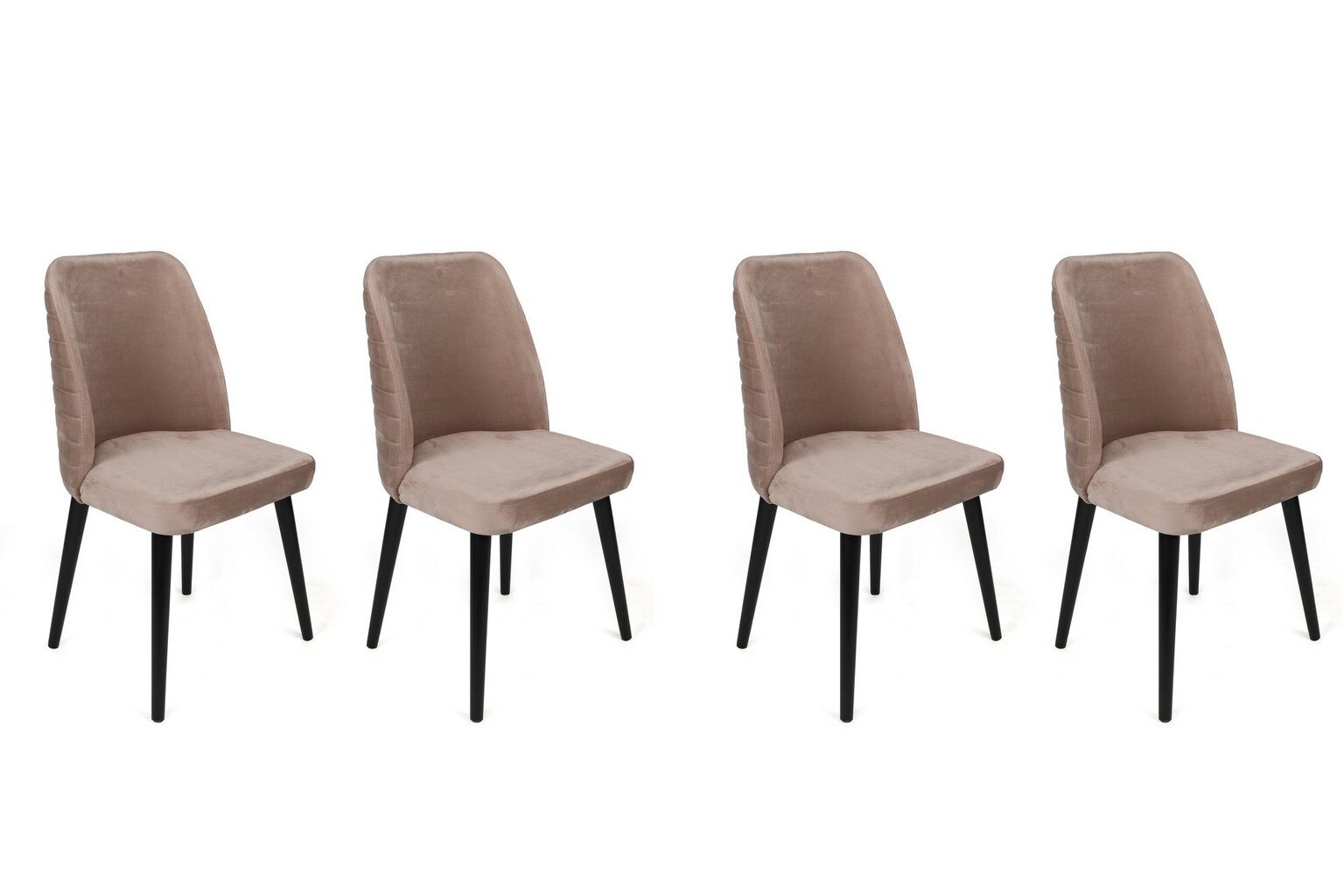 4-ių dalių kėdžių komplektas Asir, 50x90x49 cm, smėlio/juodas цена и информация | Virtuvės ir valgomojo kėdės | pigu.lt