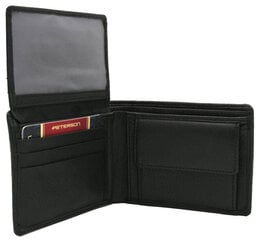Peterson vyriškas komplektas: piniginė, raktų pakabukas iš natūralios odos, juodas kaina ir informacija | Vyriškos piniginės, kortelių dėklai | pigu.lt