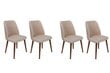 4-ių dalių kėdžių komplektas Asir, 50x90x49 cm, rožinis/rudas kaina ir informacija | Virtuvės ir valgomojo kėdės | pigu.lt