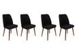4-ių dalių kėdžių komplektas Asir, 50x90x49 cm, juodas/rudas kaina ir informacija | Virtuvės ir valgomojo kėdės | pigu.lt