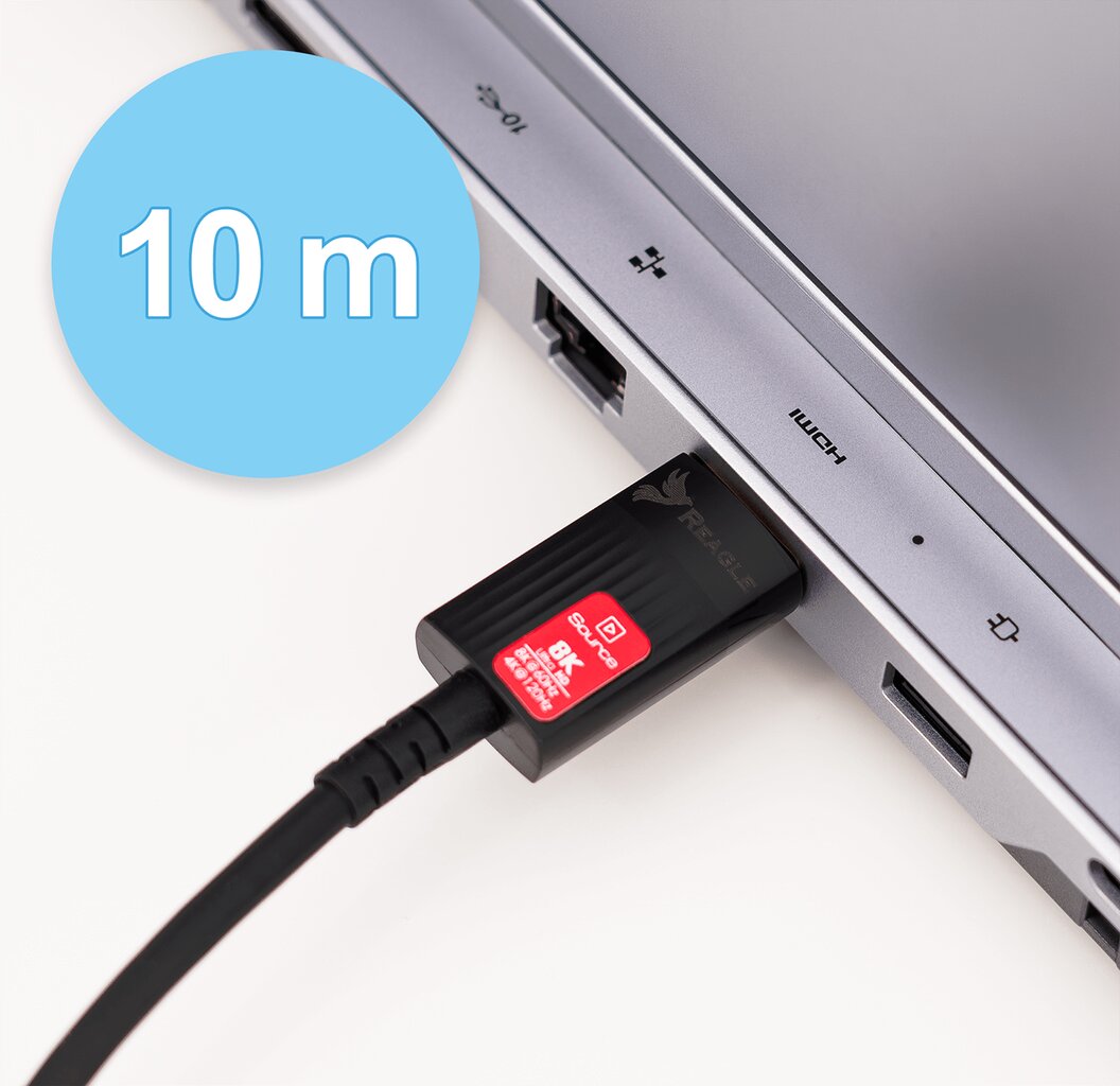 REAGLE HDMI 2.1 optinis 48Gbps AOC 8K 60HZ 4K 120HZ HDR kabelis 10M kaina ir informacija | Korpusų priedai | pigu.lt
