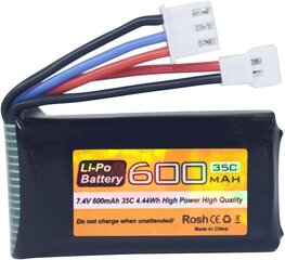 2 LiPo аккумулятора 7.4V 600mAh 35C 2S с разъемом Molex - совместимы с FMS FCX24 RC грузовиками и электрическими подъемниками цена и информация | Дроны | pigu.lt