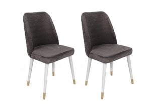 4-ių dalių kėdžių komplektas Asir, pilkas/baltas kaina ir informacija | Virtuvės ir valgomojo kėdės | pigu.lt