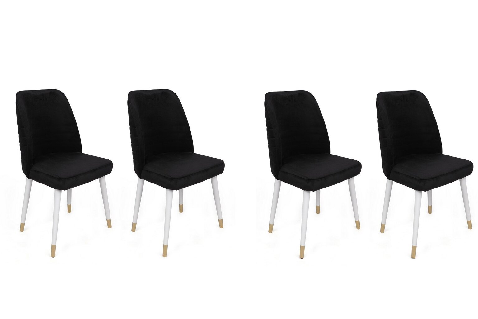 4-ių dalių kėdžių komplektas Asir, juodas/baltas цена и информация | Virtuvės ir valgomojo kėdės | pigu.lt