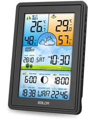 Meteorologinė stotis su ekranu,juoda. kaina ir informacija | Meteorologinės stotelės, termometrai | pigu.lt