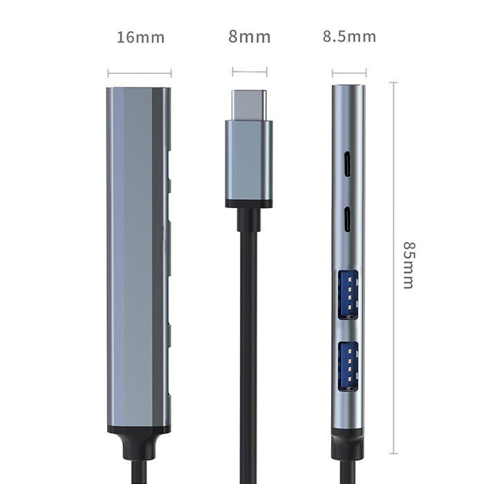 Qoltec 5in1 53790 цена и информация | Adapteriai, USB šakotuvai | pigu.lt