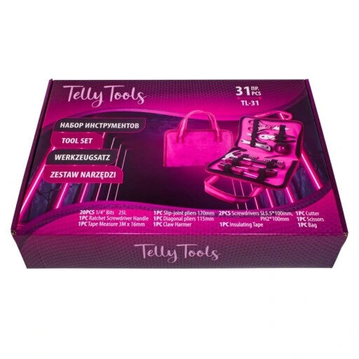 Telly Tools TL-31 įrankiu komplektas, 31 vnt kaina ir informacija | Mechaniniai įrankiai | pigu.lt