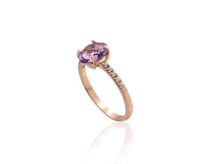 Auksinis žiedas Diamond Sky "Amethyst Teardrop III" iš raudono, 585 prabos aukso DS01G384 kaina ir informacija | Žiedai | pigu.lt