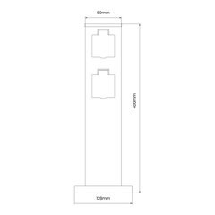 Elektrinis sodo stulpas, 40 cm, 2 lizdai kaina ir informacija | Elektros jungikliai, rozetės | pigu.lt