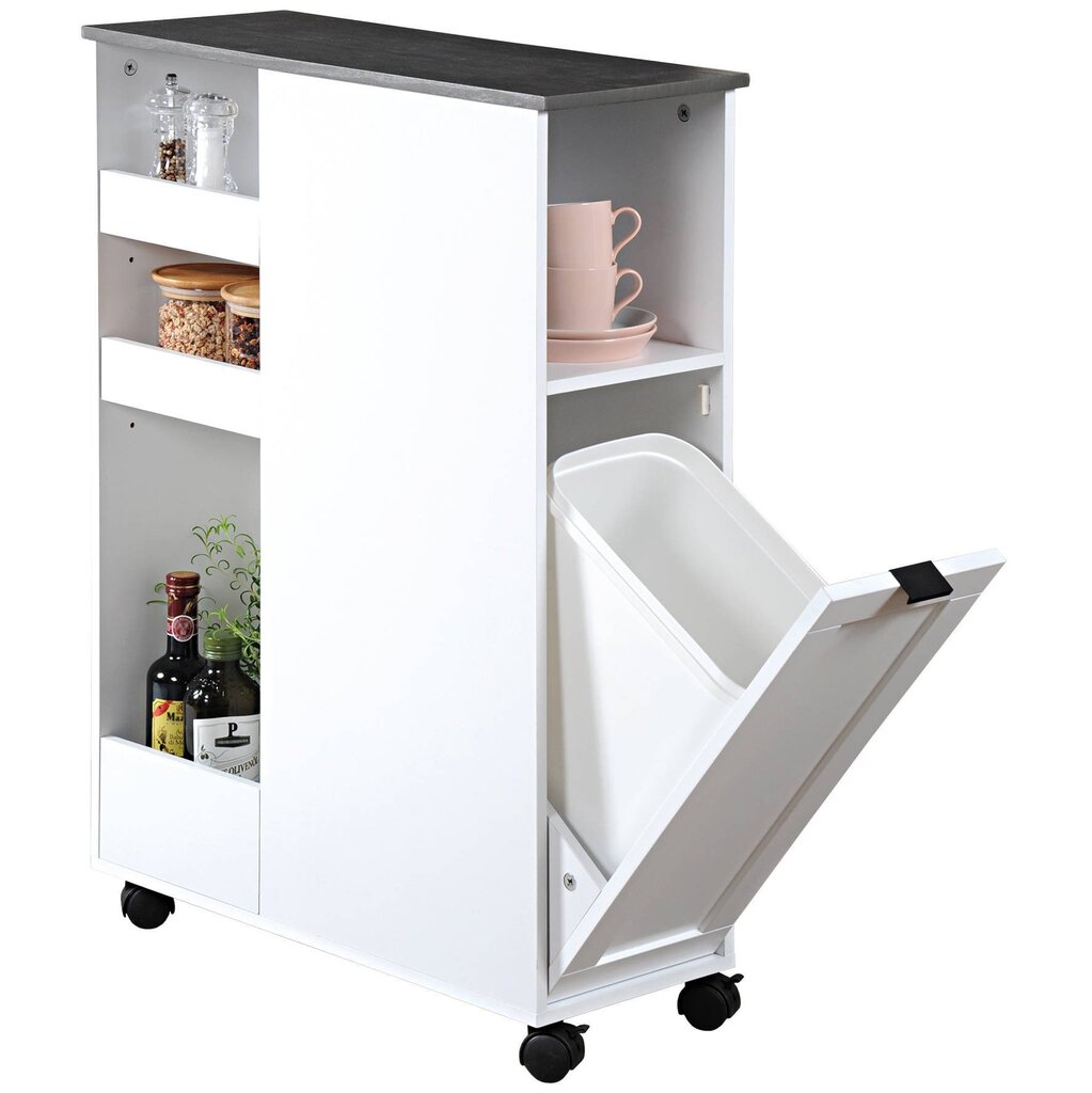 Virtuvės vežimėlis Kesper, baltas kaina ir informacija | Virtuvės ir valgomojo stalai, staliukai | pigu.lt