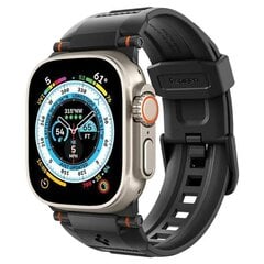 Spigen Rugged Ultra Band Apple Watch 4|5|6|7|8|9|SE|Ultra|Ultra 2 42|44|45|49mm czarny|matte black AMP07105 цена и информация | Аксессуары для смарт-часов и браслетов | pigu.lt