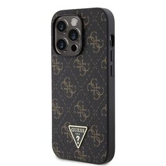 Guess PU Leather 4G Triangle Metal Logo Case for iPhone 15 Pro Max White цена и информация | Чехлы для телефонов | pigu.lt