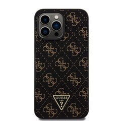 Guess PU Leather 4G Triangle Metal Logo Case for iPhone 15 Pro Max White цена и информация | Чехлы для телефонов | pigu.lt