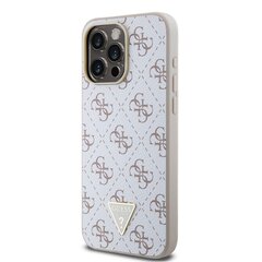 Guess PU Leather 4G Triangle Metal Logo Case for iPhone 13 Pro Max Black цена и информация | Чехлы для телефонов | pigu.lt