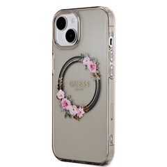 Guess PC|TPU Flowers Ring Glossy Logo MagSafe Case for iPhone 15 Pro Transparent цена и информация | Чехлы для телефонов | pigu.lt