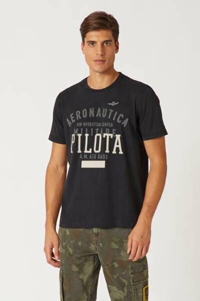 Marškinėliai vyrams Aeronautica Militare 46793-6, juodi kaina ir informacija | Vyriški marškinėliai | pigu.lt