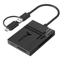 REAGLE 5-in-1 TF SD MS CF XD MicroSD kortelių skaitytuvas USB-C OTG 5 Gb/s adapteris цена и информация | Аксессуары для корпусов | pigu.lt